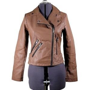 CoffeeShop Juniors' Faux-Leather Moto Jacket Sz XXL